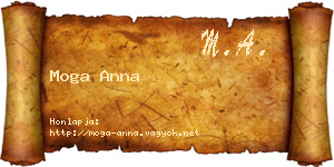 Moga Anna névjegykártya